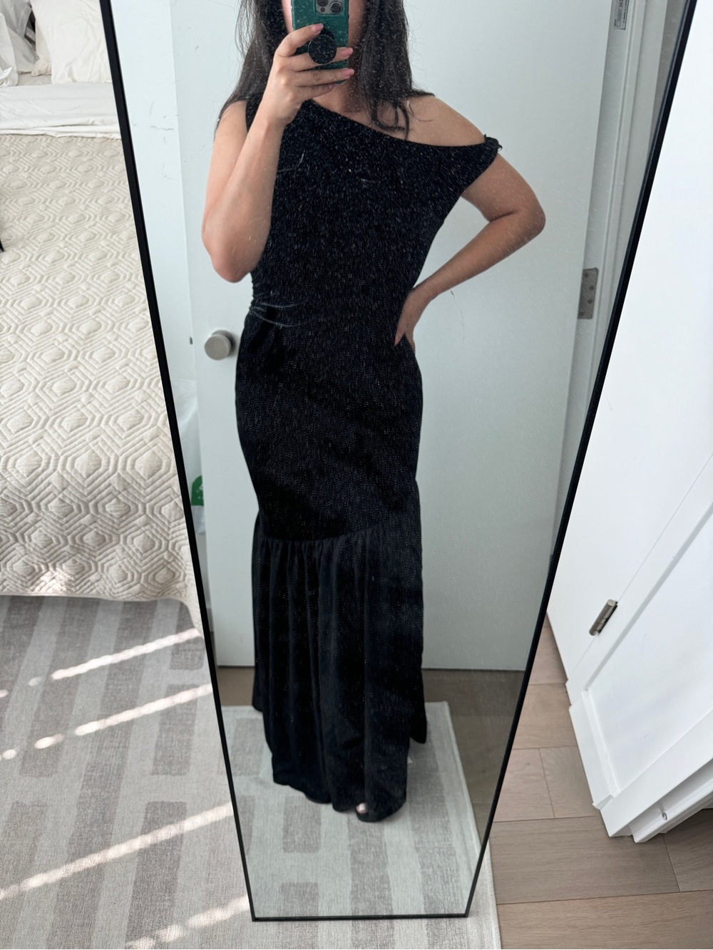 ASOS Black Off-Shoulder Fitted Mermaid Wedding Dress